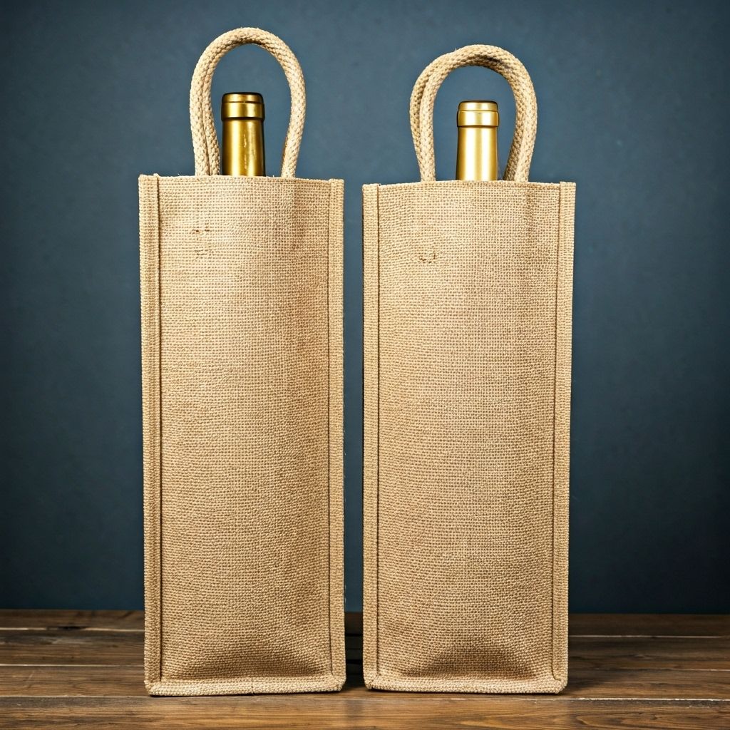 Jute wine bottle bags for export